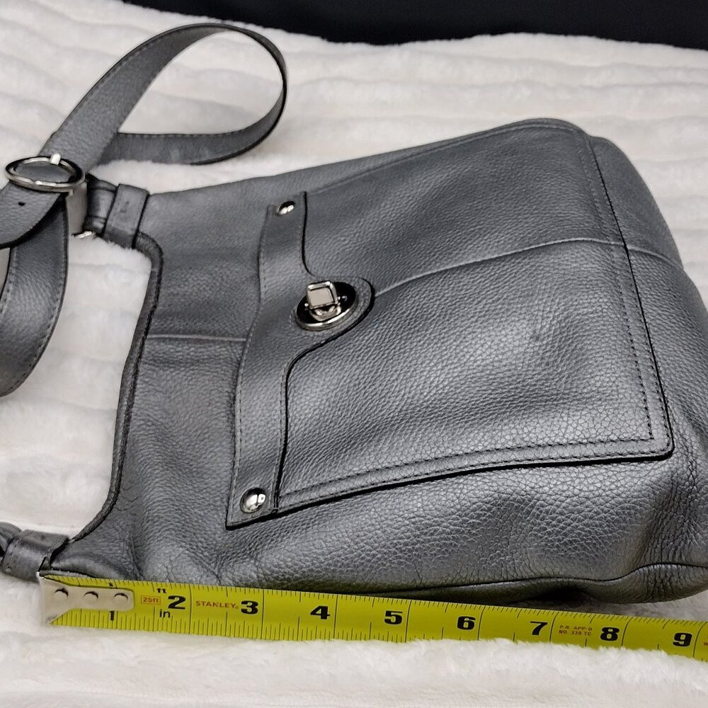 Coach Penelope Slim Crossbody Shoulder Bag Metallic Gray Leather H1168-F16533 - Picture 10 of 11